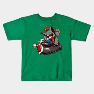 Racoon Riding Spray Kids T-Shirt